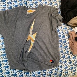 grey w gold lightning bolt aviator nation tee!